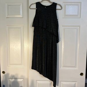 Anna Sui Asymmetrical Glitter Dress